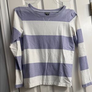 Eddie Bauer Purple and White Striped Top size XS